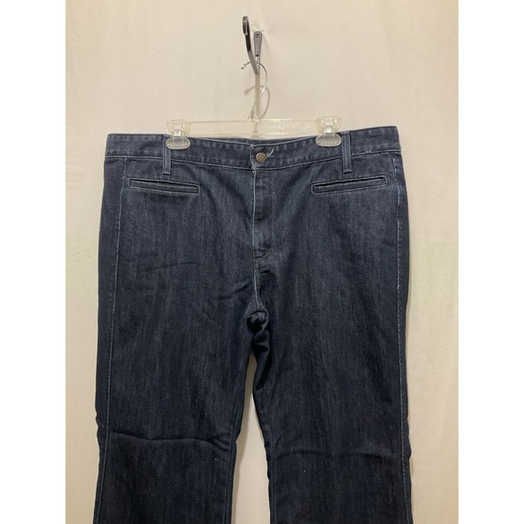 Eddie Bauer Jeans Women's 20 Blue‎ Denim Cotton Stretch Skater Wide Leg Outdoor - Picture 7 of 12